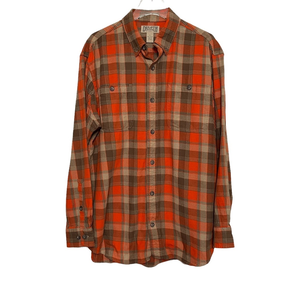 Men’s Duluth Trading Co flannel long sleeve shirt size L - Picture 1 of 6